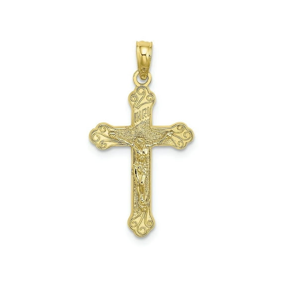 FJC Finejewelers 10k Yellow Gold Crucifix with Scroll Tips Charminri