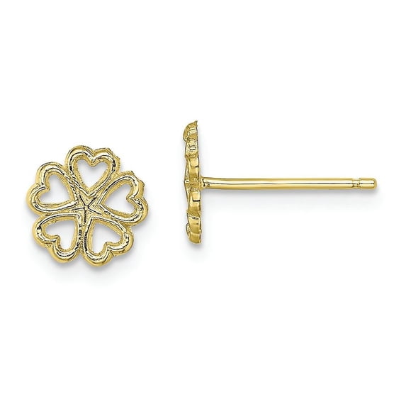 FJC Finejewelers 10k Yellow Gold Five Heart Circle Post Earrings