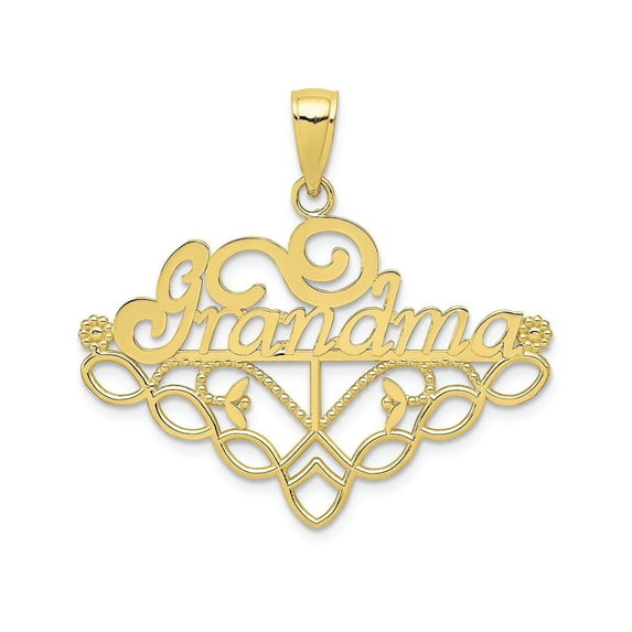 FJC Finejewelers 10k Yellow Gold Grandma Birth Month Stone Charm Holder Charm