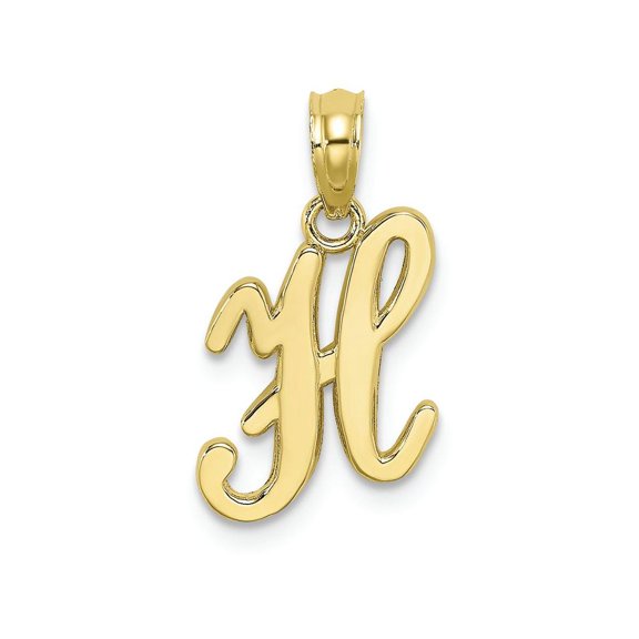 FJC Finejewelers 10k Yellow Gold H Script Initial Charm