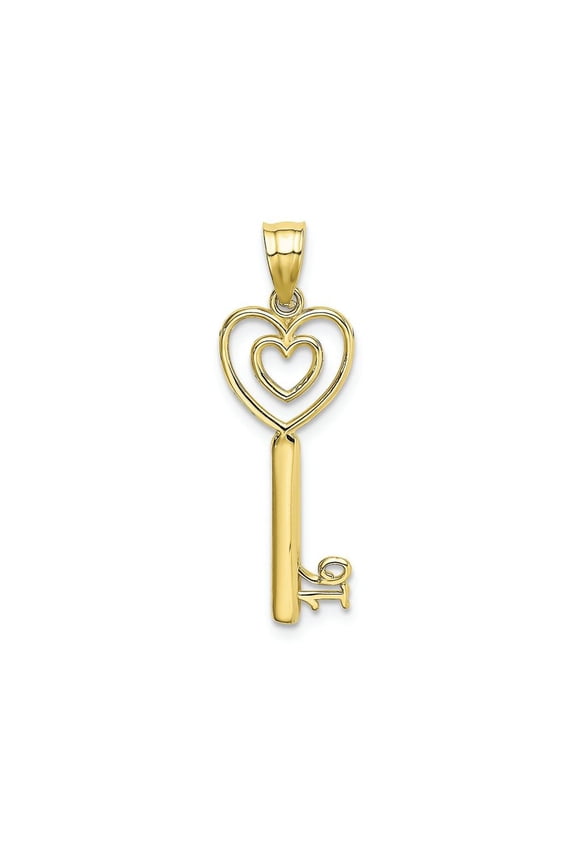 FJC Finejewelers 10k Yellow Gold Heart Key Sweet 16 Charm