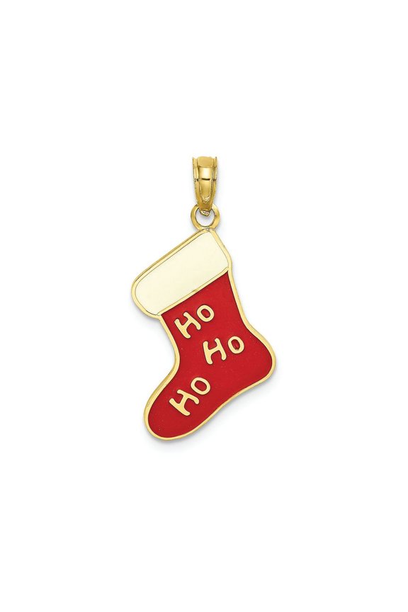 FJC Finejewelers 10k Yellow Gold Ho Ho Ho Christmas Stocking Charm
