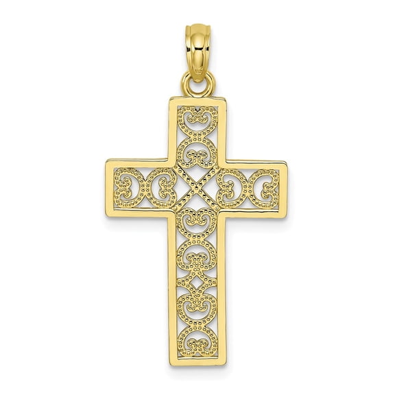 10k Fancy Cross Pendant