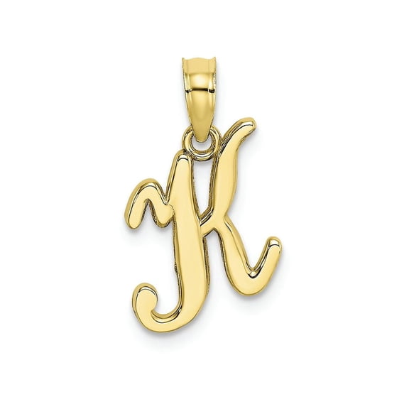 FJC Finejewelers 10k Yellow Gold K Script Initial Charm