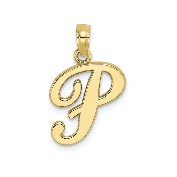FJC Finejewelers 10k Yellow Gold P Script Initial Charm