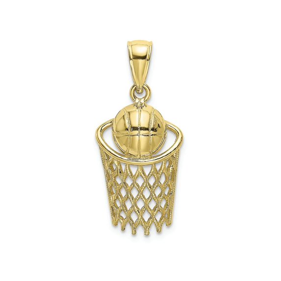 FJC Finejewelers 10k Yellow Gold Polished Basketball Net Charm