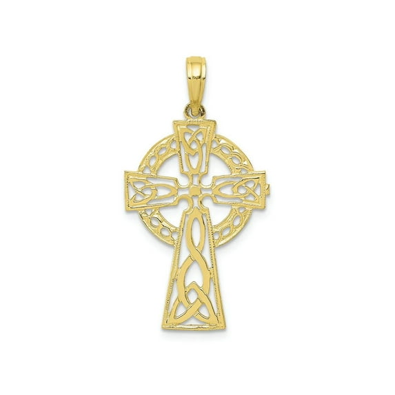 FJC Finejewelers 10k Yellow Gold Polished Celtic Cross Charm