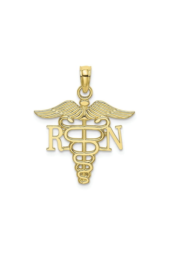 FJC Finejewelers 10k Yellow Gold Rn Caduceus Charm