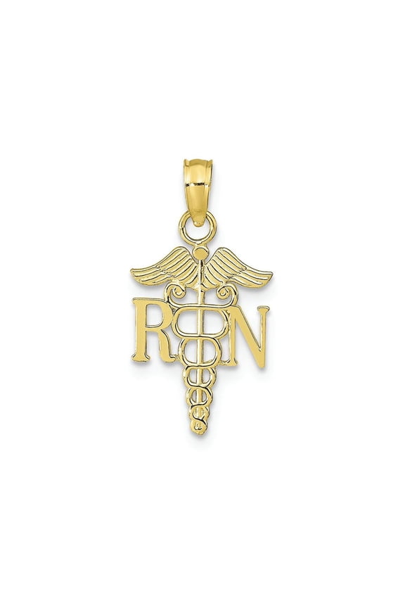 FJC Finejewelers 10k Yellow Gold Rn Caduceus Charm