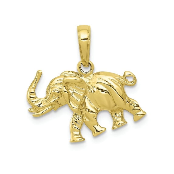 FJC Finejewelers 10k Yellow Gold Satin 3d Elephant Charm