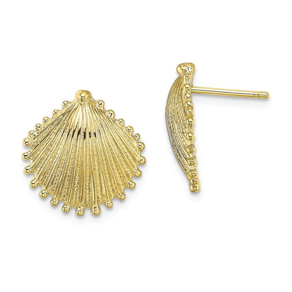 FJC Finejewelers 10k Yellow Gold Scallop Shell Post Earrings