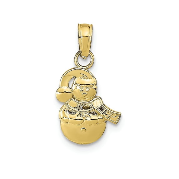 FJC Finejewelers 10k Yellow Gold Snowman with Scarf Hat Charm