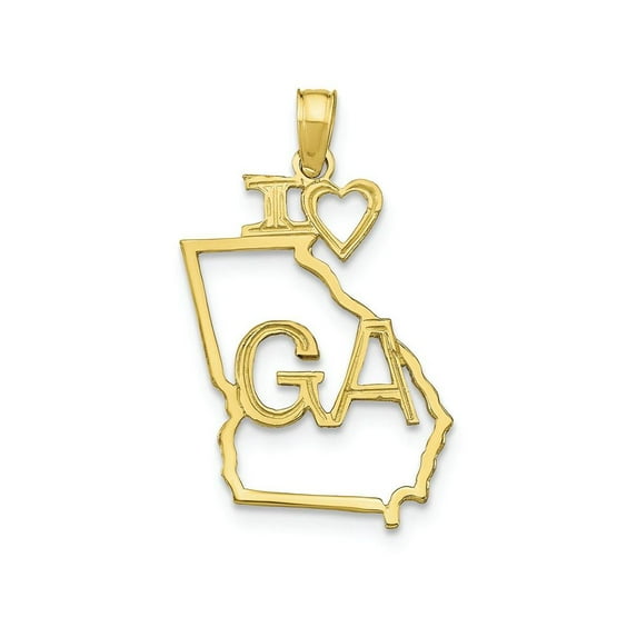 FJC Finejewelers 10k Yellow Gold Solid Georgia State Charm