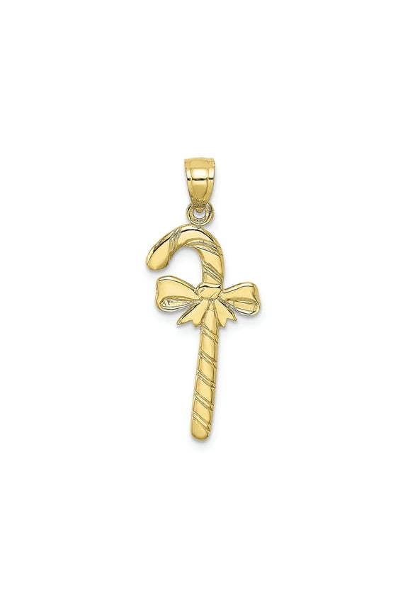 FJC Finejewelers 10k Yellow Gold Solid Polished Candy Cane Charm