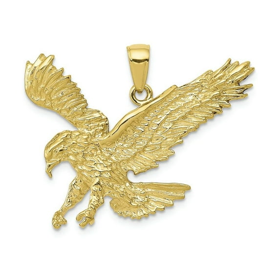FJC Finejewelers 10k Yellow Gold Textured Eagle Landing Charm