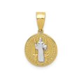 thumbnail image 1 of FJC Finejewelers 10k Yellow Gold with with Rhodium San Beito Medal Charm, 1 of 7