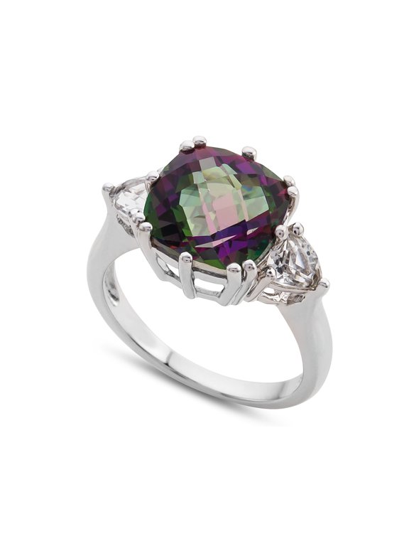 FJC Finejewelers 10x10mm Antique Shaped Mystic Topaz and White Topaz Ring