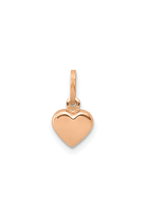 FJC Finejewelers 14 kt Rose Gold Themed Polished 3-D Heart Charm 11 mm x 6 mm