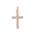thumbnail image 1 of FJC Finejewelers 14 kt Rose Gold with Rhodium Hollow Cross Charm 31 mm x 16 mm, 1 of 6