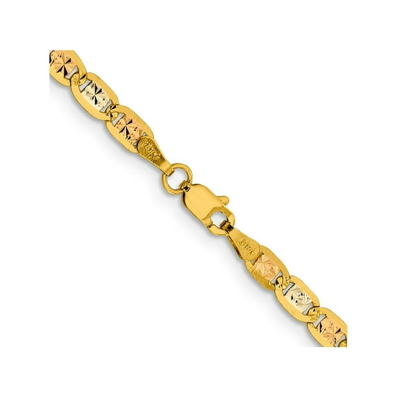 FJC Finejewelers 14 kt Tri Color Gold Link Chain 22 Inches x 3.8 mm