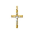 thumbnail image 1 of FJC Finejewelers 14 kt Two Tone Gold INRI Hollow Crucifix Charm 39 x 20 mm, 1 of 6