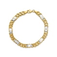 thumbnail image 1 of FJC Finejewelers 14 kt Two Tone Gold Open Link Brushed and Fancy Link 8in Bracelet 8 Inches x 8.5 mm, 1 of 7