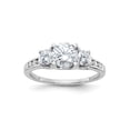 thumbnail image 1 of FJC Finejewelers 14 kt White Gold 1.50ct. Three Stone with Side G H I True Light Moissanite Engagement Ring, 1 of 8