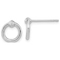 thumbnail image 1 of FJC Finejewelers 14 kt White Gold Bright Cut Button Polished Circle Post Earrings 10.15 mm x 9.65 mm, 1 of 4