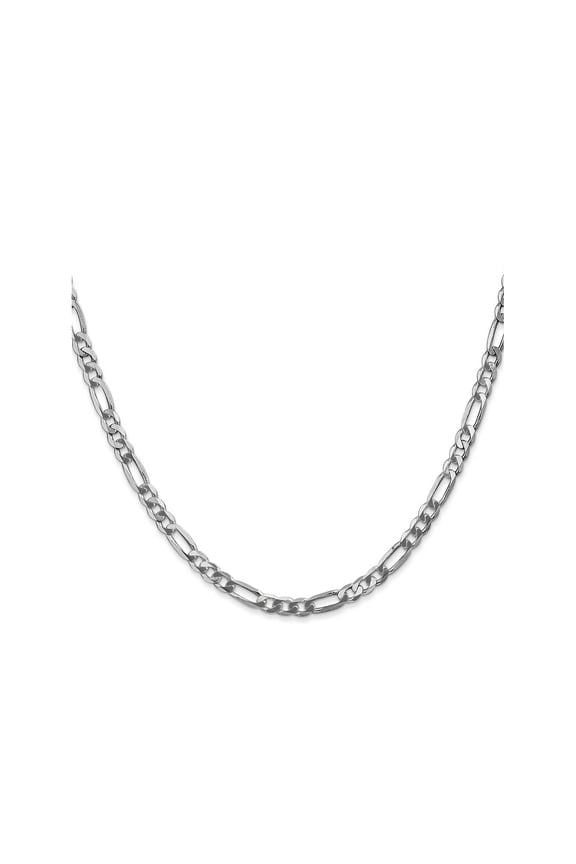 FJC Finejewelers 14 kt White Gold Flat Figaro Chain Lobster Clasp 20 Inches x 4 mm