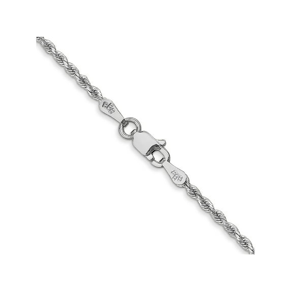FJC Finejewelers 14 kt White Gold Hand Made Bright Cut Rope Chain Lobster Clasp 36 Inches x 1.75 mm