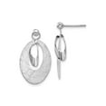 thumbnail image 1 of FJC Finejewelers 14 kt White Gold Hand Made Dangle White Polished and Scratch Finish Oval Reversible Post Earrings 24 mm, 1 of 7