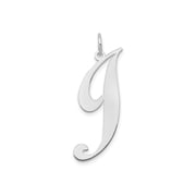 FJC Finejewelers 14 kt White Gold Large Fancy Script Letter J Initial Charm