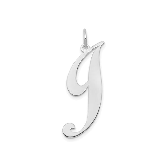FJC Finejewelers 14 kt White Gold Large Fancy Script Letter J Initial Charm