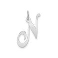 thumbnail image 1 of FJC Finejewelers 14 kt White Gold Large Fancy Script Letter N Initial Charm, 1 of 6