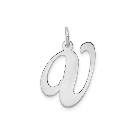 FJC Finejewelers 14 kt White Gold Large Fancy Script Letter V Initial Charm