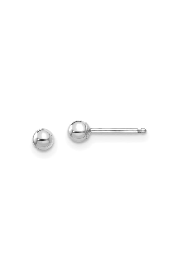 FJC Finejewelers 14 kt White Gold Madi K Polished Ball Post Earrings 3 mm x 3 mm