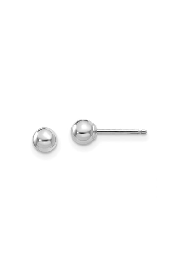 FJC Finejewelers 14 kt White Gold Madi K Polished Ball Post Earrings 4 mm x 4 mm