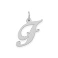 thumbnail image 1 of FJC Finejewelers 14 kt White Gold Medium Fancy Script Letter F Initial Charm, 1 of 6