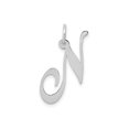 thumbnail image 1 of FJC Finejewelers 14 kt White Gold Medium Fancy Script Letter N Initial Charm, 1 of 6