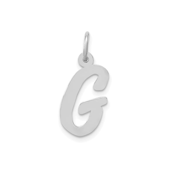 FJC Finejewelers 14 kt White Gold Medium Script Letter G Initial Charm