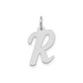 thumbnail image 1 of FJC Finejewelers 14 kt White Gold Medium Script Letter R Initial Charm, 1 of 6