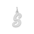 thumbnail image 1 of FJC Finejewelers 14 kt White Gold Medium Script Letter S Initial Charm, 1 of 4