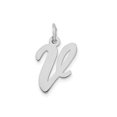thumbnail image 1 of FJC Finejewelers 14 kt White Gold Medium Script Letter V Initial Charm, 1 of 6