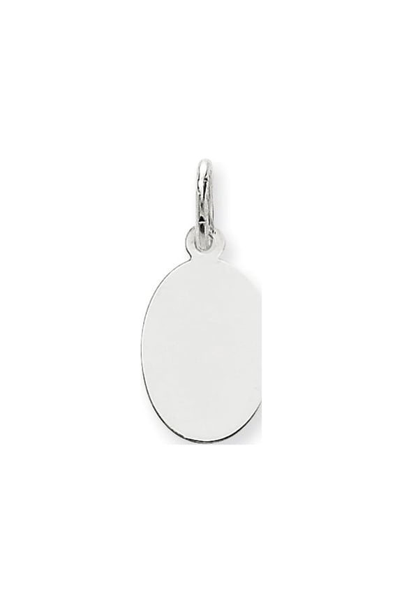 FJC Finejewelers 14 kt White Gold Personalized Plain .011 Gauge Oval Engravable Disc Charm 20 x 9 mm