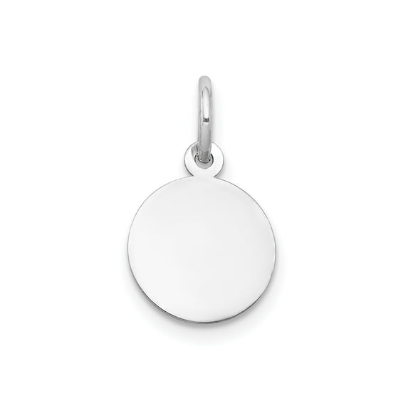 FJC Finejewelers 14 kt White Gold Personalized Plain .013 Gauge Round Engravable Disc Charm 16 x 10 mm