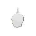 thumbnail image 1 of FJC Finejewelers 14 kt White Gold Personalized White Plain Medium.009 Depth Facing Left Engravable Boy Charm 22 x 13 mm, 1 of 4