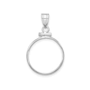 FJC Finejewelers 14 kt White Gold Polished 17.8mm x 1.35mm Screw Top Coin Bezel Pendant