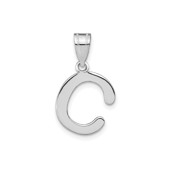 FJC Finejewelers 14 kt White Gold Polished Bubble Letter C Initial Charm 15 x 11 mm