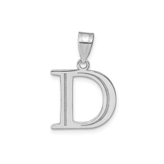FJC Finejewelers 14 kt White Gold Polished Etched Letter D Initial Charm 17 x 16 mm