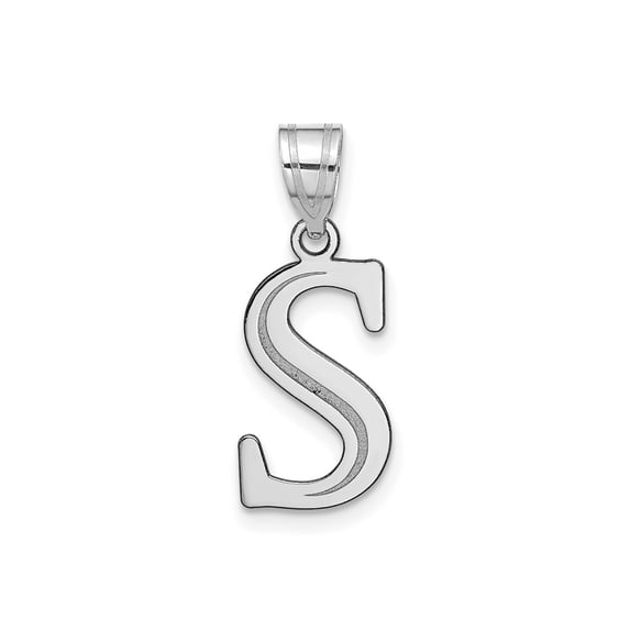 FJC Finejewelers 14 kt White Gold Polished Etched Letter S Initial Charm